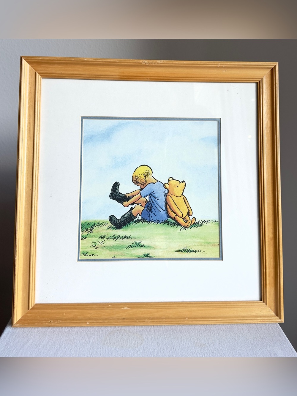 Disney Vintage Classic Pooh Framed Print Gold Wall Art